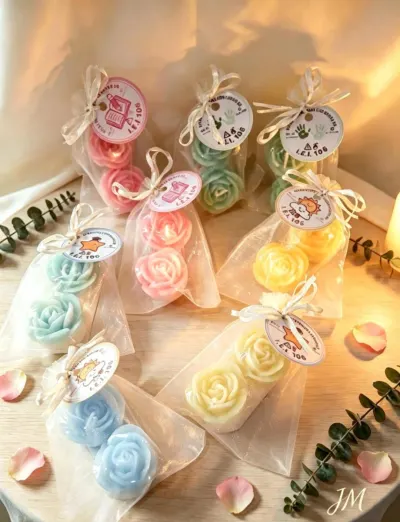 Velas diseños rosa